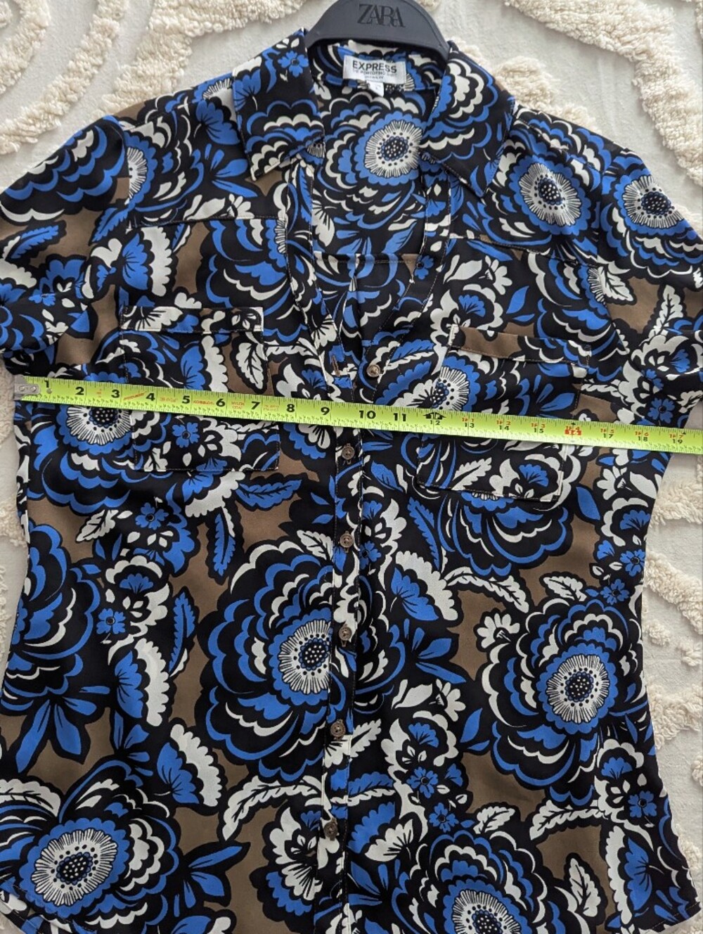 Express Portofino Floral Print Blouse Office Siren Corporate Chic Size Small - Picture 7 of 8
